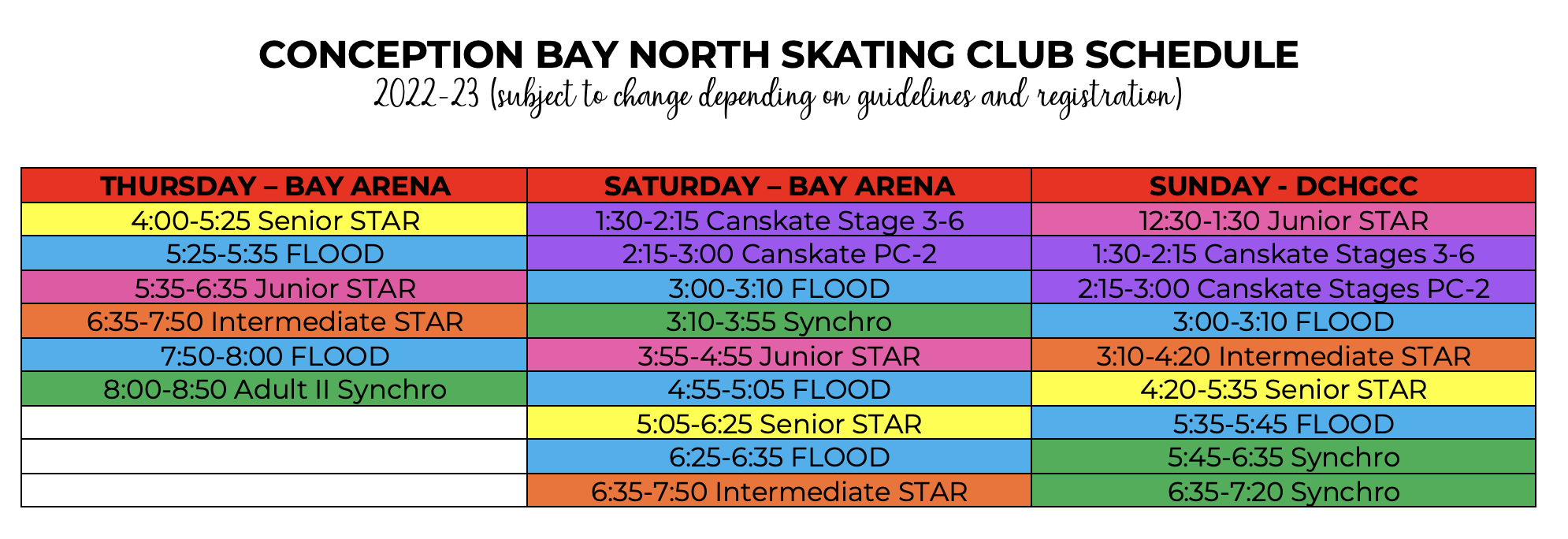 Master Schedule :: CBN Skating Club Master Schedule :: CBN Skating Club